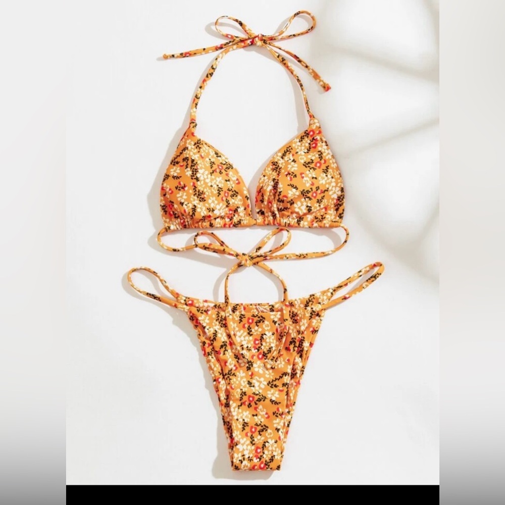 Floral Orange Bikini Set